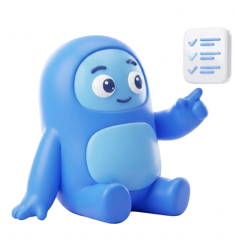 Teraroma mascot showing a checklist of eSIM features